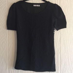 SJOBECK  Malibu Black Abstract Cashmere Cotton Top